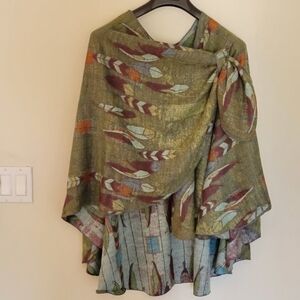 Rapti  100% Cashmere Reversible Buckle Shawl New with Tags